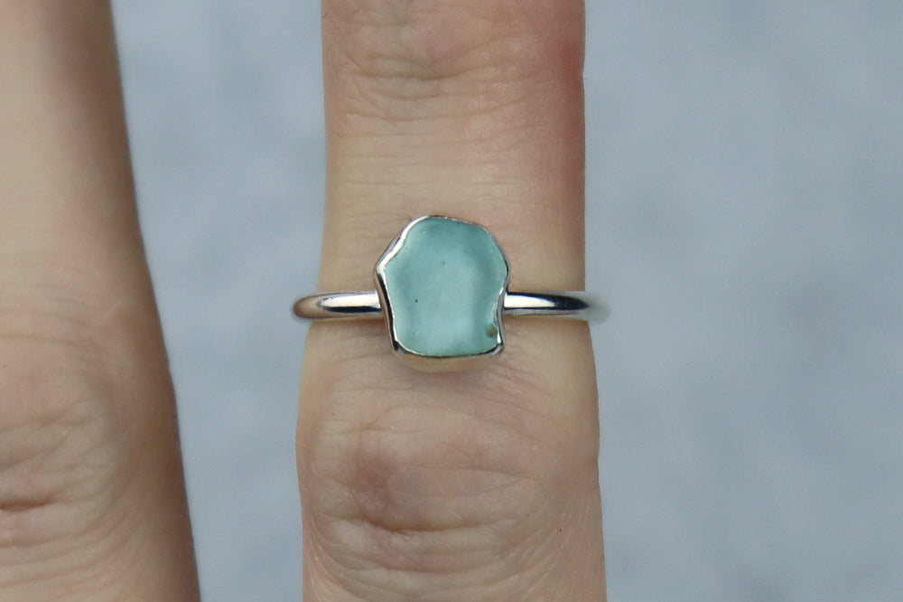 UK Size K/L Welsh Sea Glass Ring