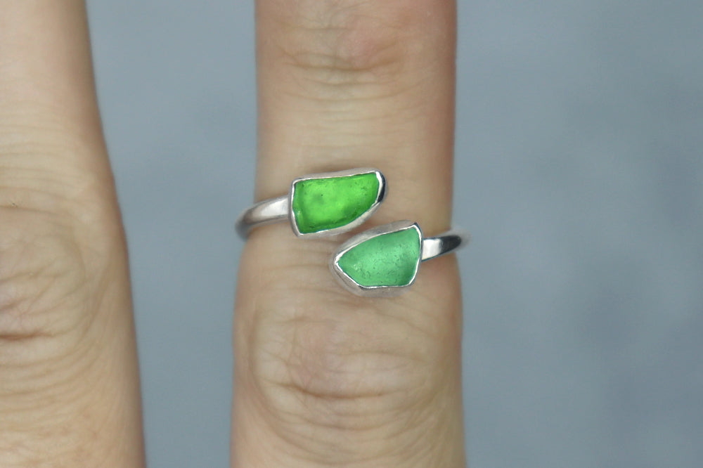 UK Size K/L Welsh Sea Glass Ring