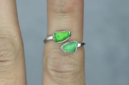 UK Size K/L Welsh Sea Glass Ring