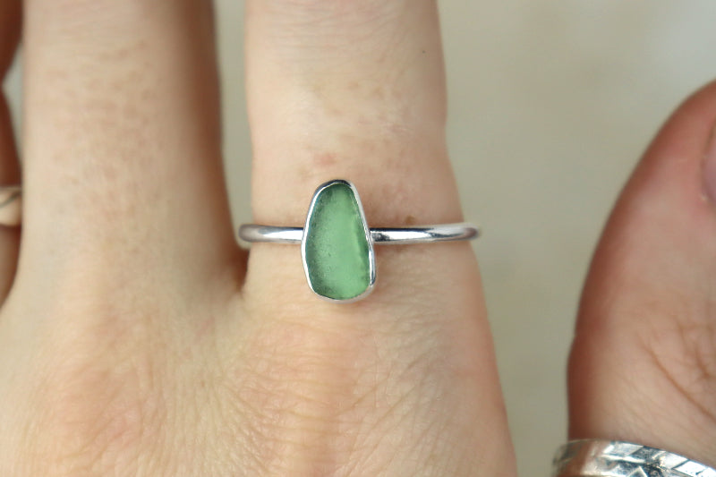 UK Size V Welsh Sea Glass Ring