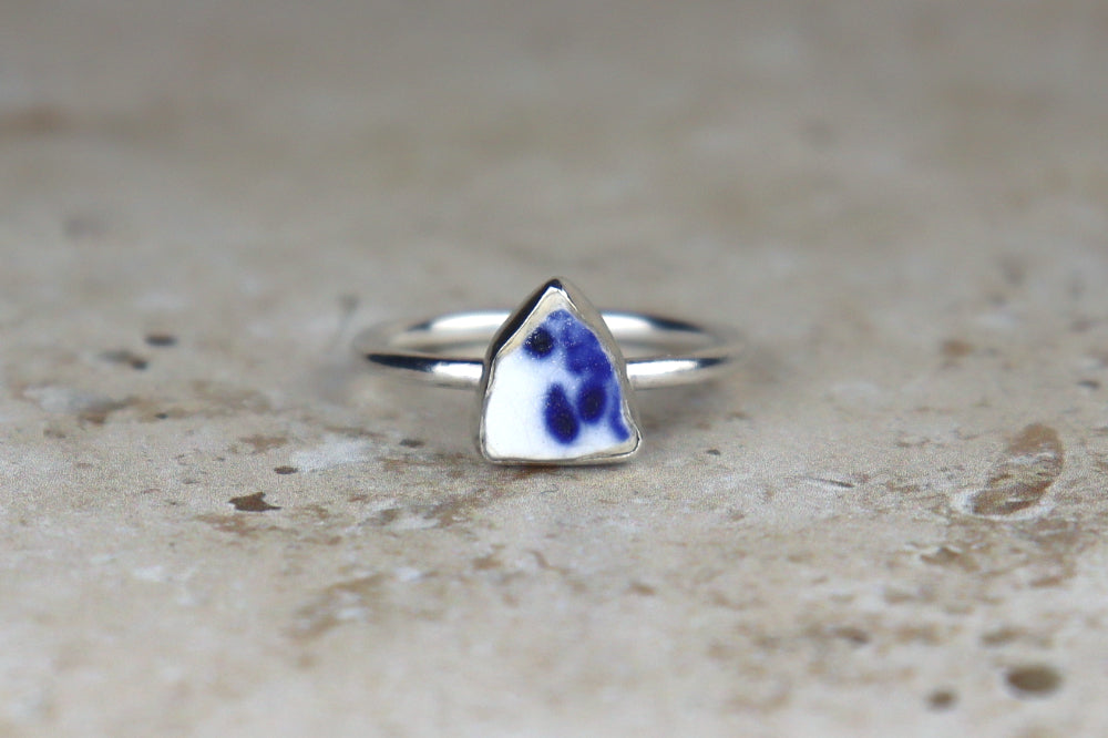 UK Size S Welsh Sea Pottery Ring