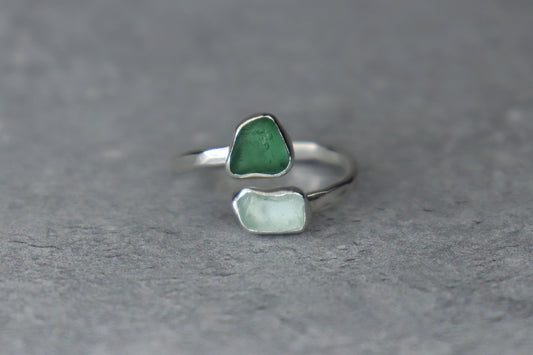UK Size O Welsh Sea Glass Ring