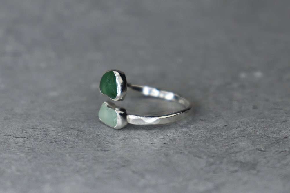 UK Size O Welsh Sea Glass Ring