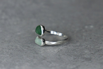 UK Size O Welsh Sea Glass Ring