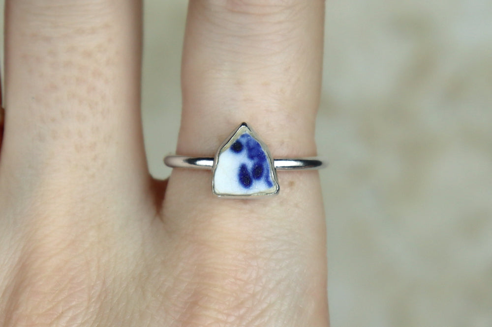 UK Size S Welsh Sea Pottery Ring