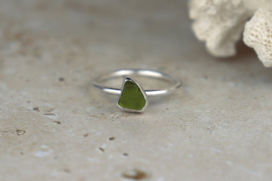 UK Size T Welsh Sea Glass Ring