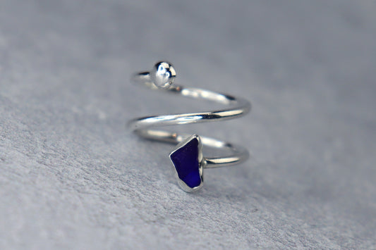 UK Size K/L Welsh Sea Glass Ring