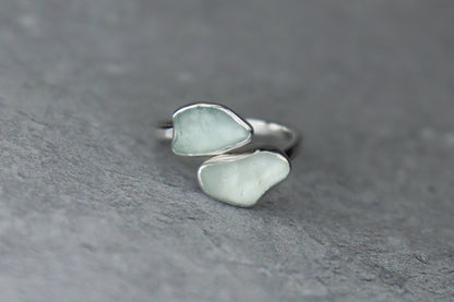 UK Size P Welsh Sea Glass Ring