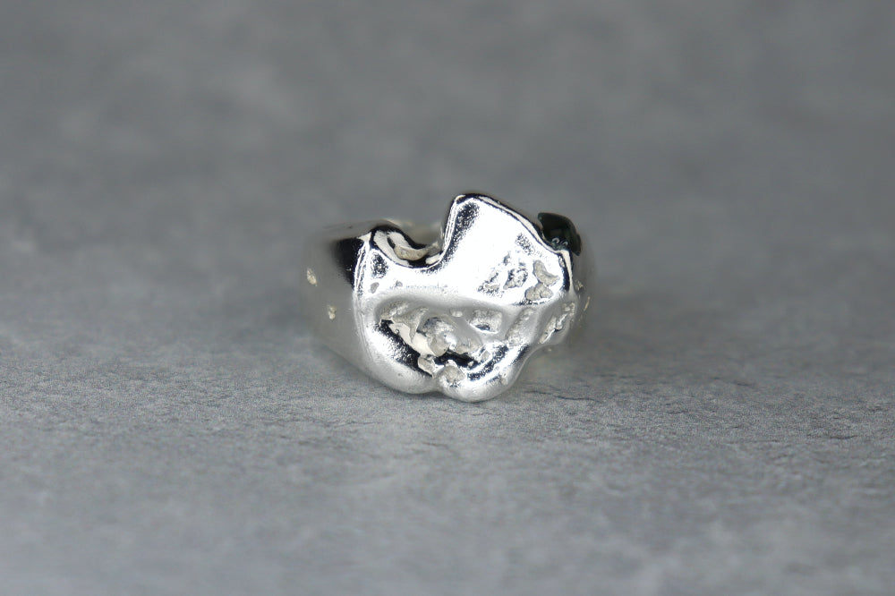 UK Size O/P Welsh Sea Glass Signet Ring