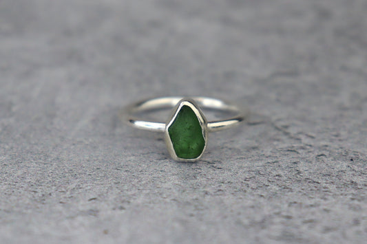 UK Size O Welsh Sea Glass Ring
