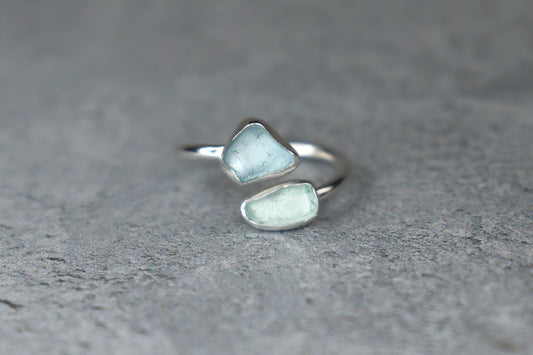 UK Size Q Welsh Sea Glass Ring