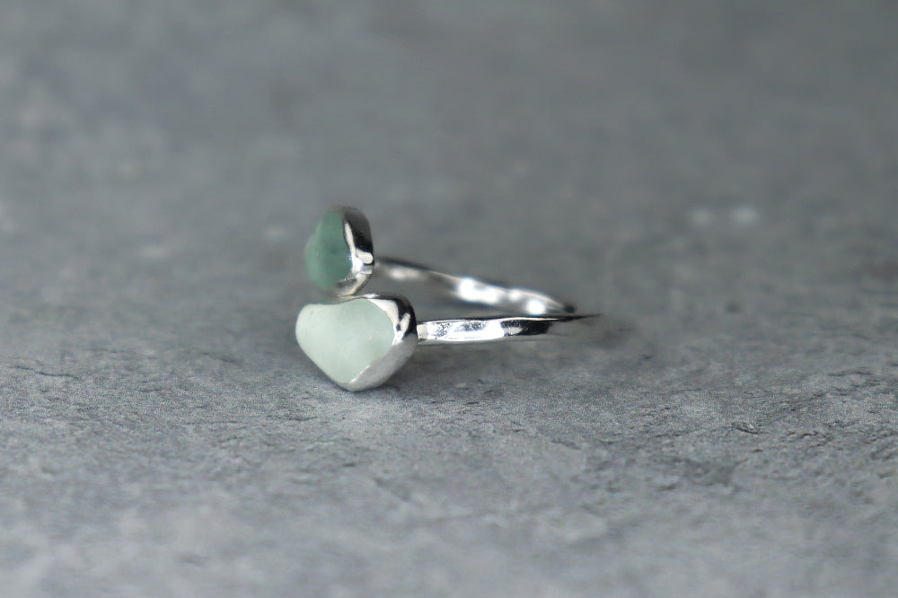 UK Size P Welsh Sea Glass Ring