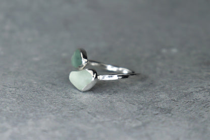 UK Size P Welsh Sea Glass Ring