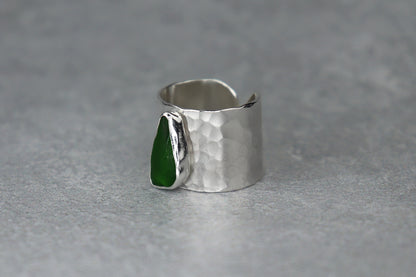 UK Size M Welsh Sea Glass Ring