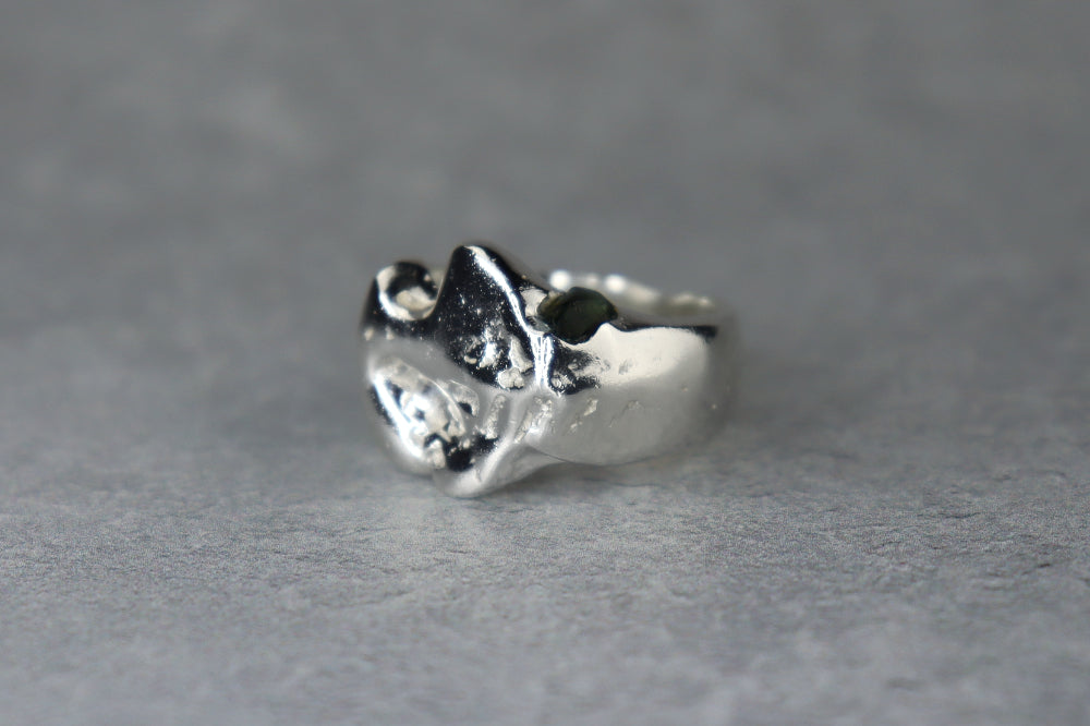 UK Size O/P Welsh Sea Glass Signet Ring