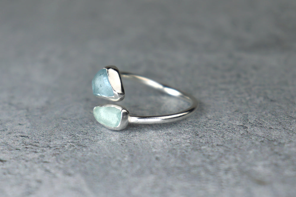 UK Size Q Welsh Sea Glass Ring