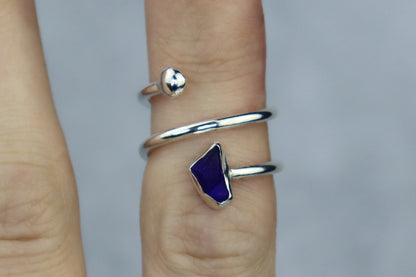 UK Size K/L Welsh Sea Glass Ring