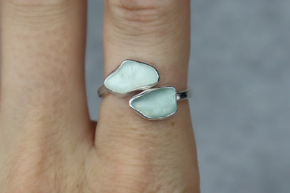 UK Size P Welsh Sea Glass Ring