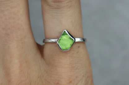 UK Size Q Welsh Sea Glass Ring