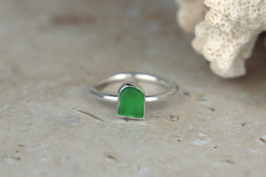 UK Size M Welsh Sea Glass Ring