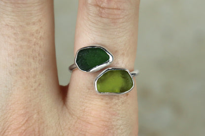 UK Size R Welsh Sea Glass Ring