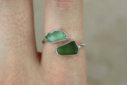 UK Size R Welsh Sea Glass Ring