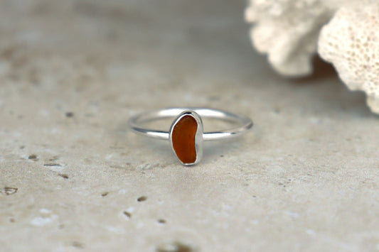 UK Size Q Welsh Sea Glass Ring