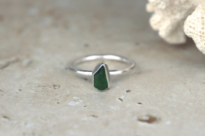 UK Size N Welsh Sea Glass Ring