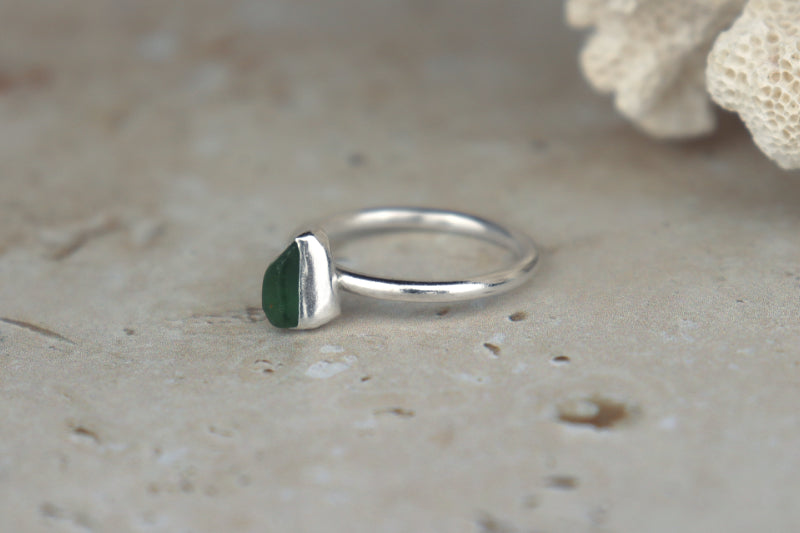 UK Size N Welsh Sea Glass Ring