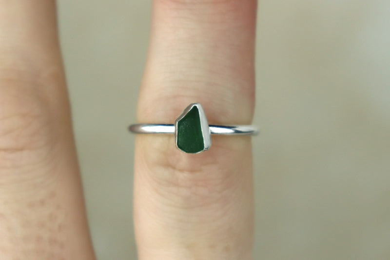 UK Size N Welsh Sea Glass Ring