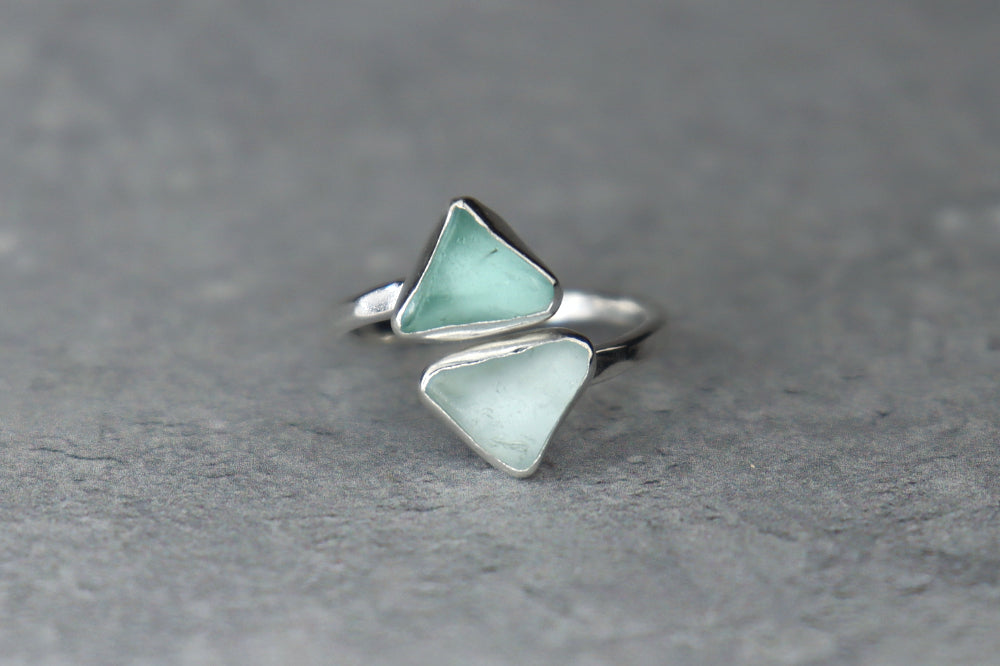 UK Size O Welsh Sea Glass Ring