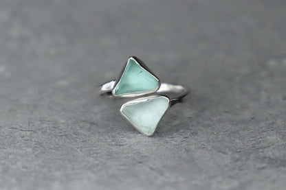 UK Size O Welsh Sea Glass Ring