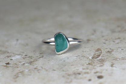 UK Size M Welsh Sea Glass Ring