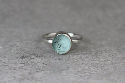 UK Size P Welsh Sea Glass Ring