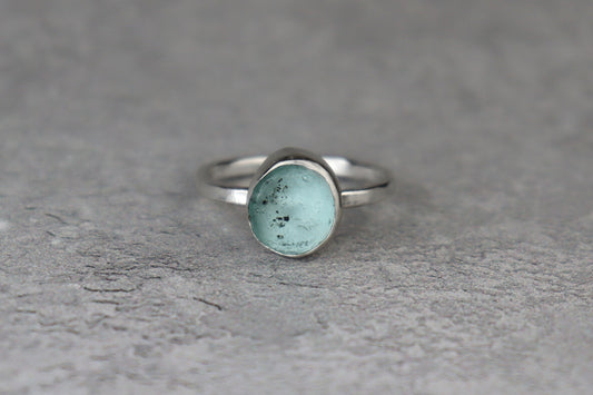 UK Size P Welsh Sea Glass Ring