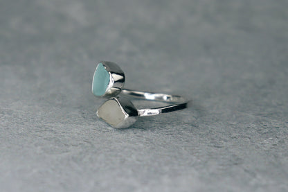 UK Size P Welsh Sea Glass Ring