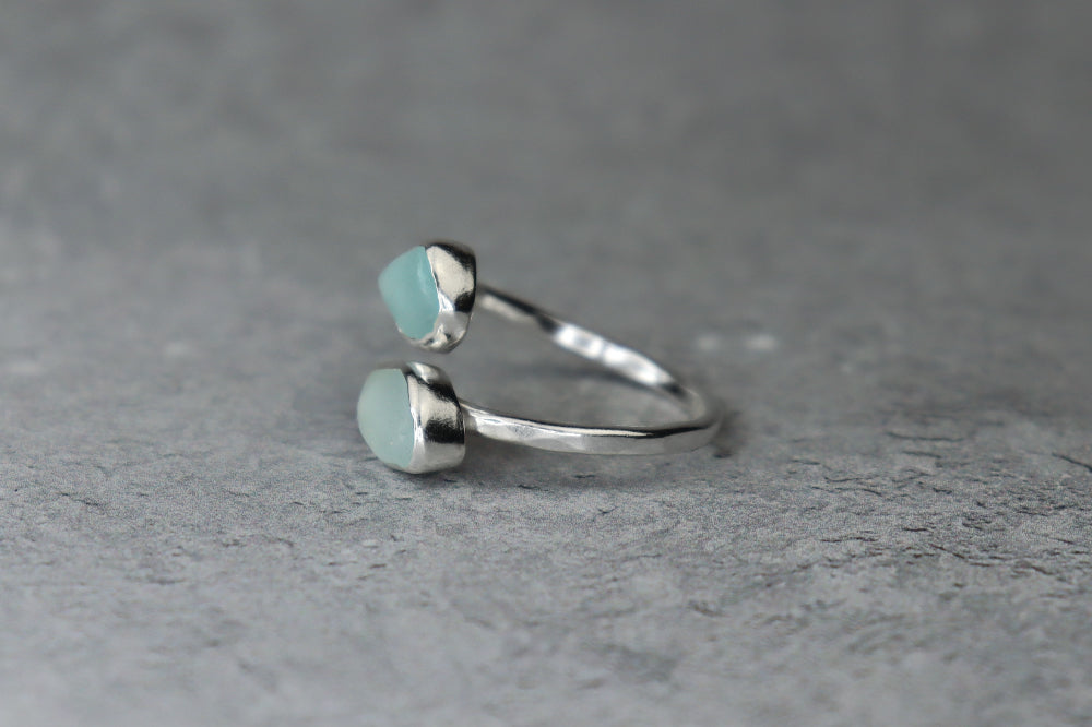 UK Size P Welsh Sea Glass Ring