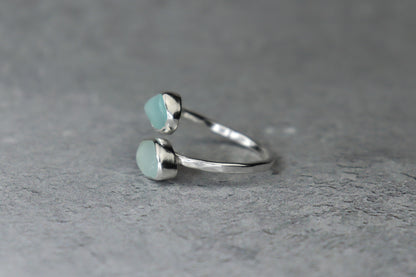 UK Size P Welsh Sea Glass Ring