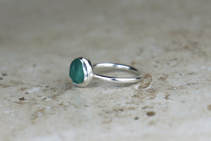 UK Size M Welsh Sea Glass Ring