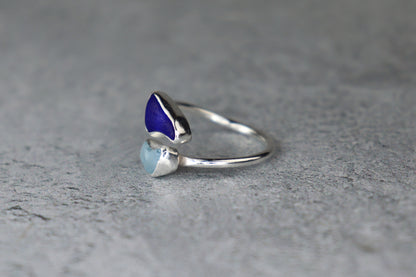 UK Size R Welsh Sea Glass Ring