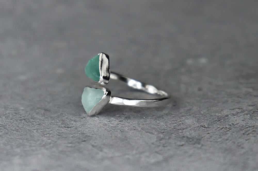 UK Size O Welsh Sea Glass Ring