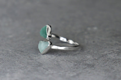 UK Size O Welsh Sea Glass Ring