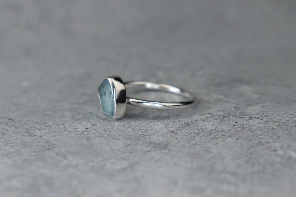 UK Size R/S Welsh Sea Glass Ring