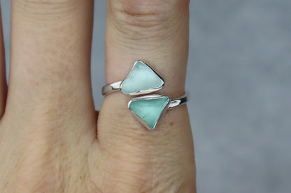 UK Size O Welsh Sea Glass Ring