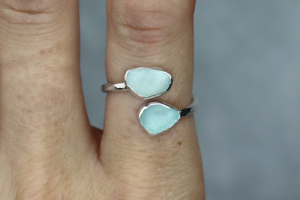 UK Size P Welsh Sea Glass Ring