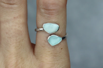 UK Size P Welsh Sea Glass Ring