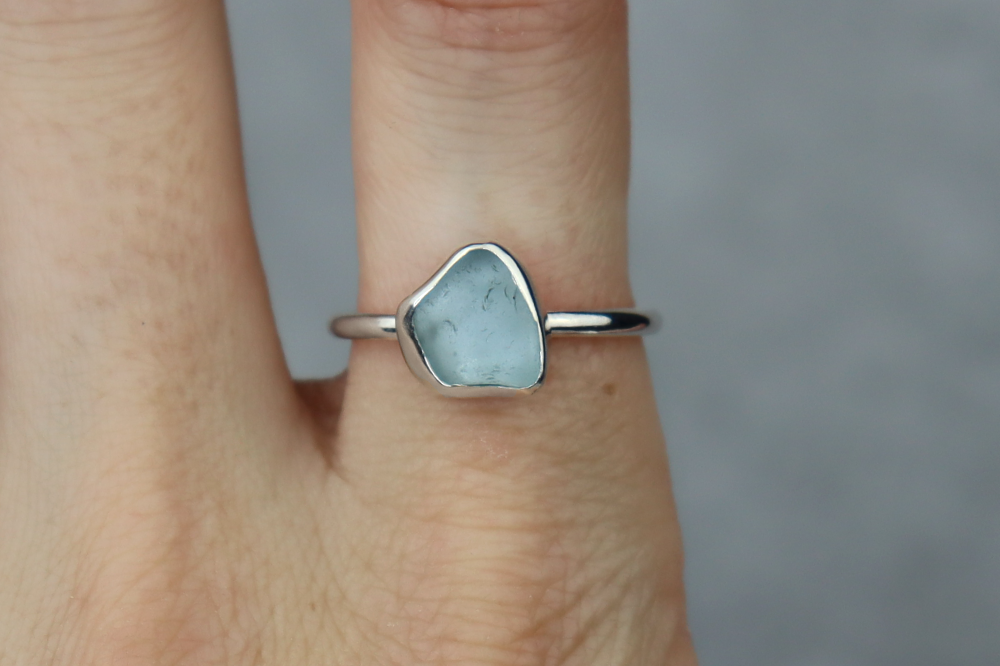 UK Size R/S Welsh Sea Glass Ring