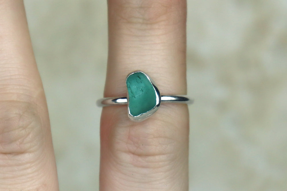 UK Size M Welsh Sea Glass Ring