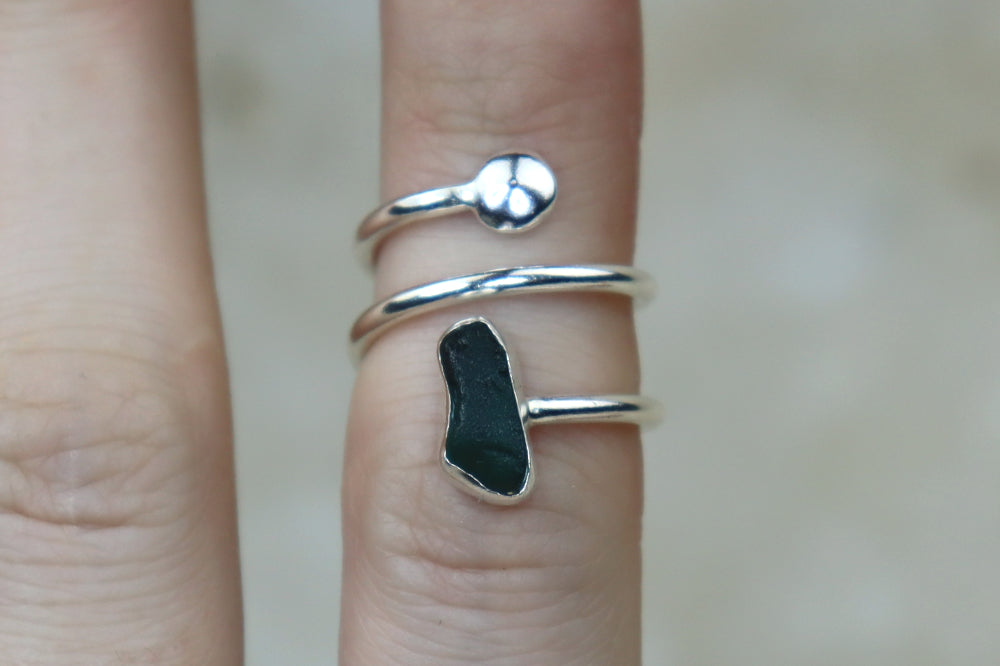 UK Size J Welsh Sea Glass Ring