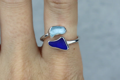 UK Size R Welsh Sea Glass Ring